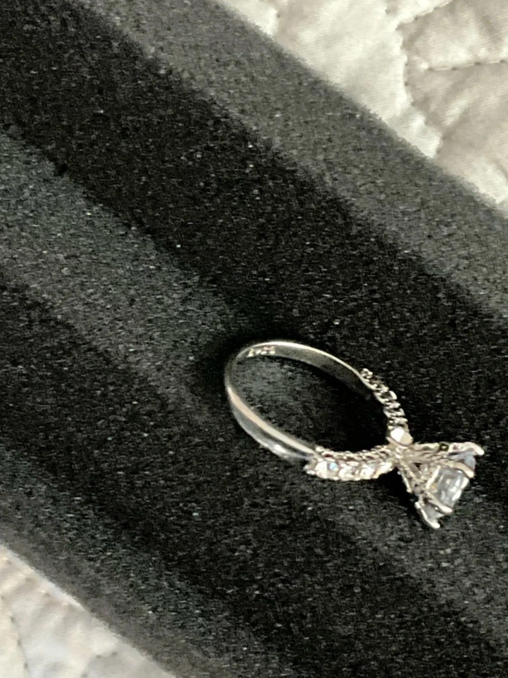 Sterling Silver Cubic Zirconia Solitaire Ring Size 9
